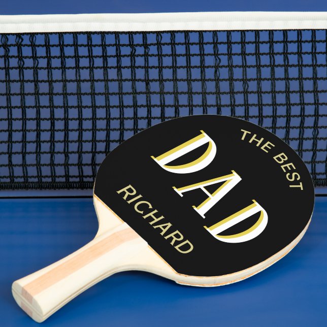 Raquette De Ping Pong Meilleur papa prénom bicolore (Insitu)