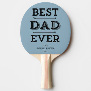 Raquette De Ping Pong Meilleur papa toujours Flèches personnalisées bleu