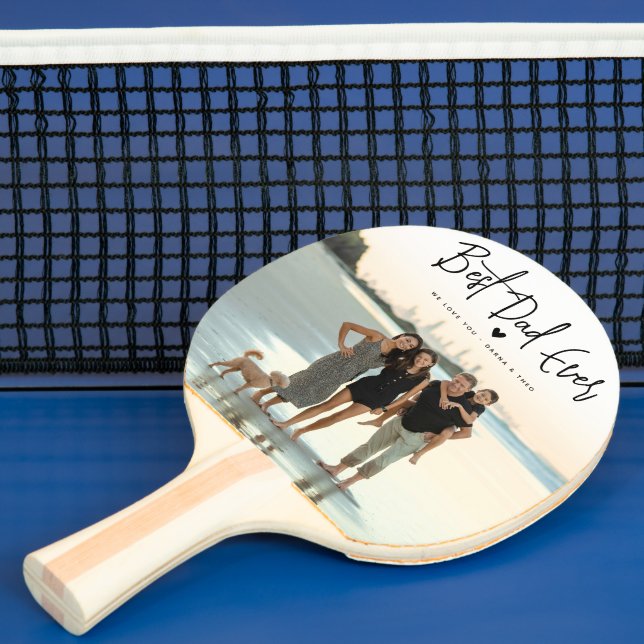 Raquette De Ping Pong meilleur père jamais Script 2x photo (Insitu)
