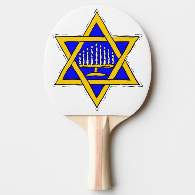 Raquette De Ping Pong Menorah chez l'étoile de David (Devant)