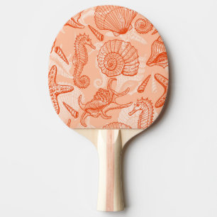 Raquette De Ping Pong Mer tirée à la main : Motif Vintage