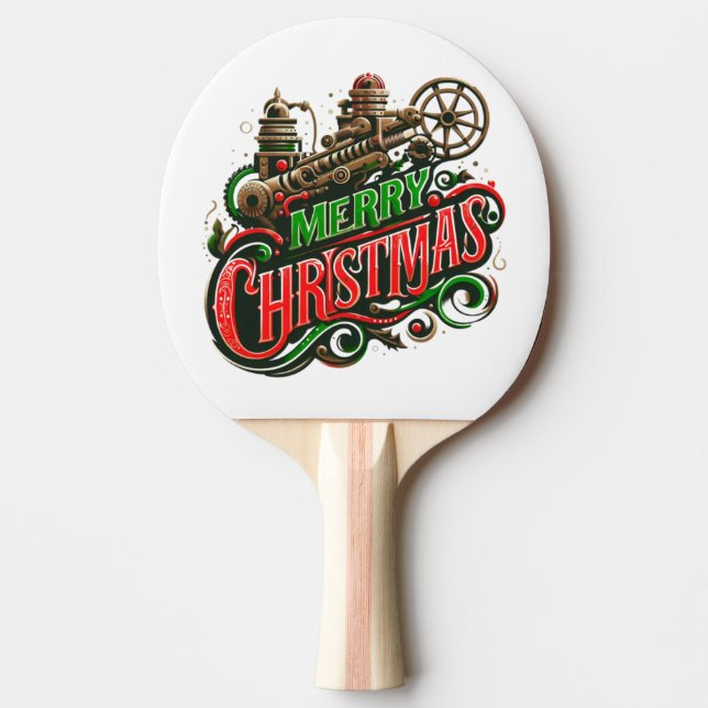Raquette De Ping Pong Merry Christmas steampunk (Devant)