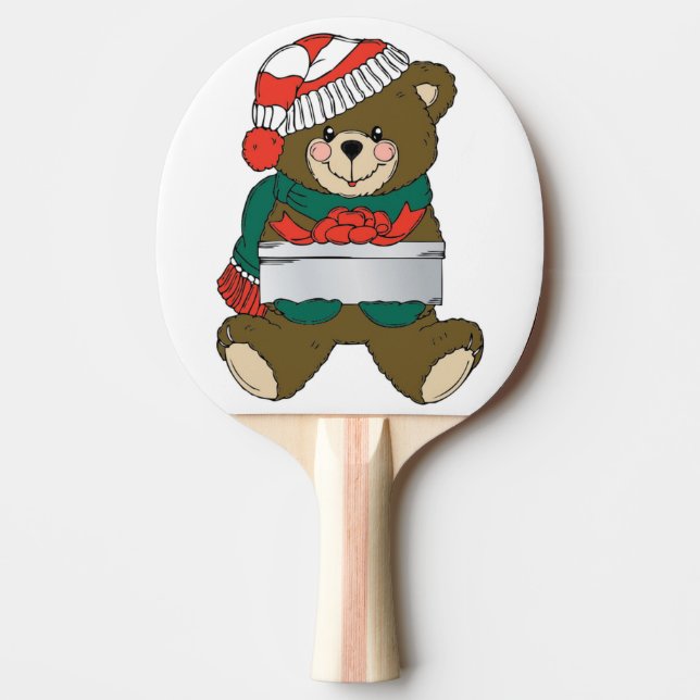 RAQUETTE DE PING PONG "MERY NOËL" TEDDDY BEAR (Devant)