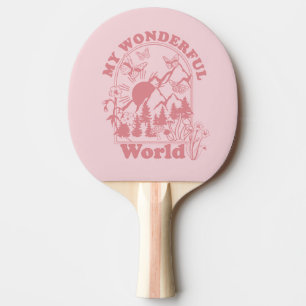 Raquette De Ping Pong Mes merveilleuses fleurs rétro du monde