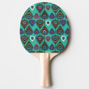 Raquette De Ping Pong mignon motif en plumes de paon