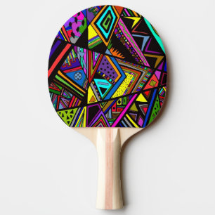 Raquette De Ping Pong Mignon motifs de dessin abstrait coloré design