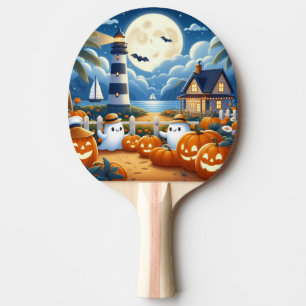 Raquette De Ping Pong Mignon, Nautique/côtier Halloween fantôme/citrouil