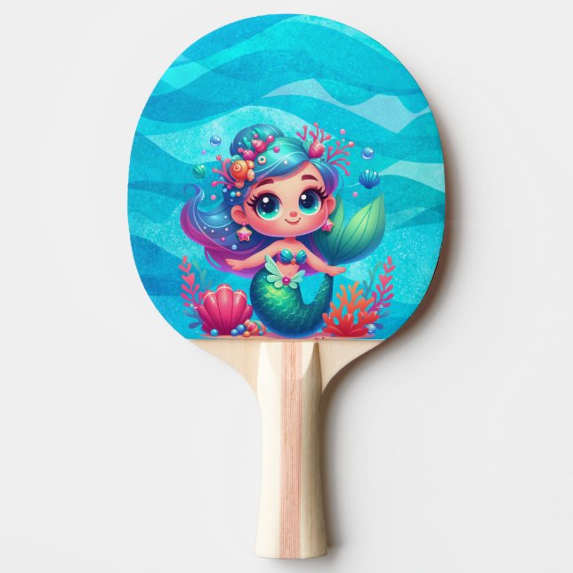 Raquette De Ping Pong Mignonne sirène sous-marine (Devant)