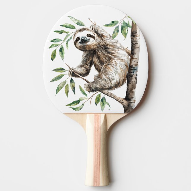 Raquette De Ping Pong Mignonnette Branchée Dans Un Arbre (Devant)