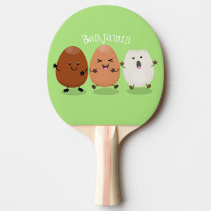 Raquette De Ping Pong Mignons œufs kawaii illustration de dessin animé d