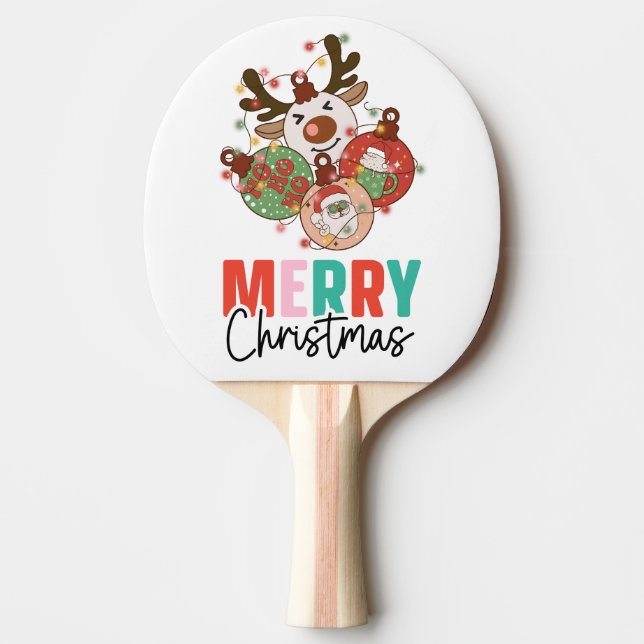 Raquette De Ping Pong Mignons ornements - Joyeux Noël (Devant)