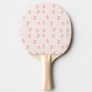 Raquette De Ping Pong Minimalisme de contour de cerise