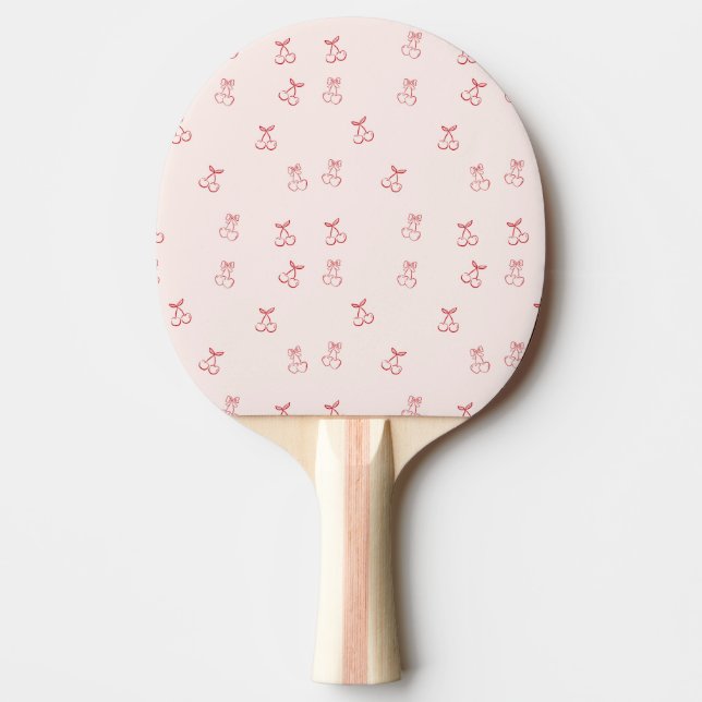 Raquette De Ping Pong Minimalisme de contour de cerise (Devant)
