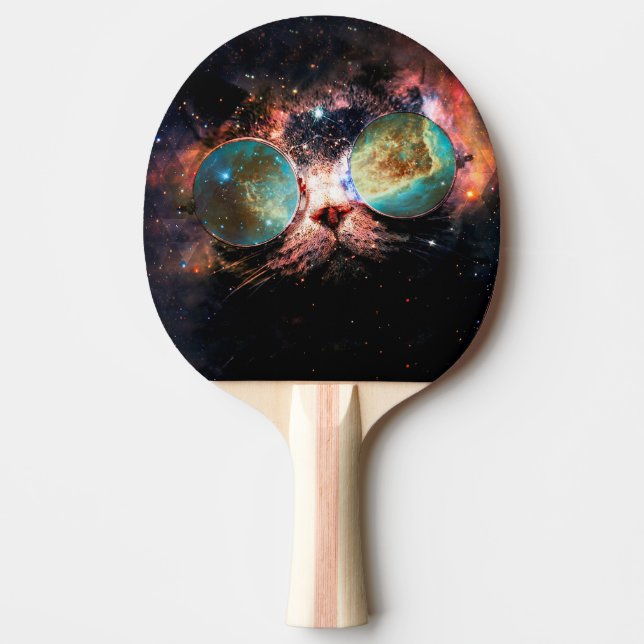 Raquette De Ping Pong Minimalist cat with sung in space (Devant)
