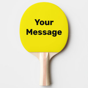 Raquette De Ping Pong Modèle de texte simple jaune et noir