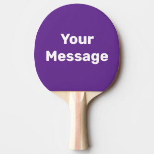 Raquette De Ping Pong Modèle de texte simple violet et blanc