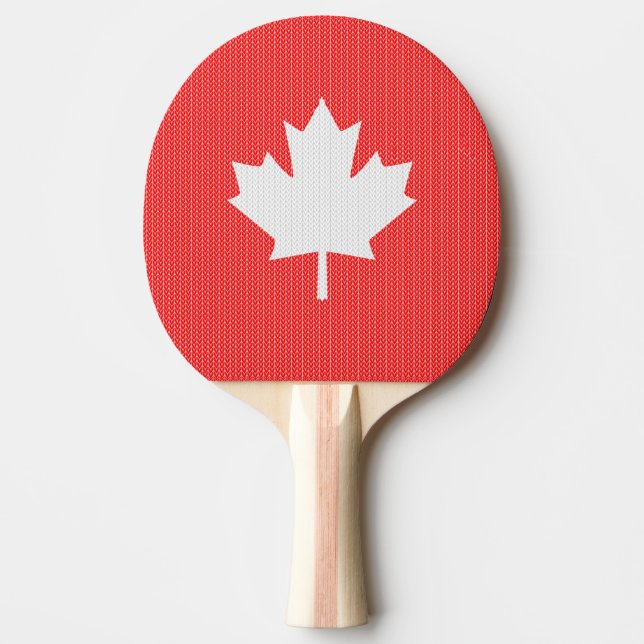 Raquette De Ping Pong Modèle Knit Maple Leaf Tricot Motif (Devant)