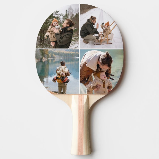 Raquette De Ping Pong Modern Custom 4 Photo Collage Ping Pong Paddle (Devant)