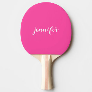 Raquette De Ping Pong Modern Hot Rose Simple Modèle Nom manuscrit