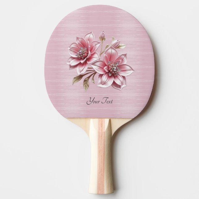 Raquette De Ping Pong Modern Pink Flowers Ping Pong Paddle (Devant)