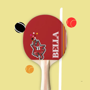 Raquette De Ping Pong Moderne Cherry Rouge initial minimal contemporain