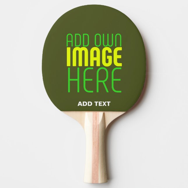 RAQUETTE DE PING PONG MODERNE ÉDITABLE ARMÉE VERT IMAGE MODÈLE TEXTE (Devant)