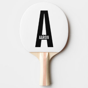 Raquette De Ping Pong Moderne Monogramme Personnalisé Gras et Nom