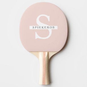 Raquette De Ping Pong Moderne Pastel Rose Beauté Nom personnalisé