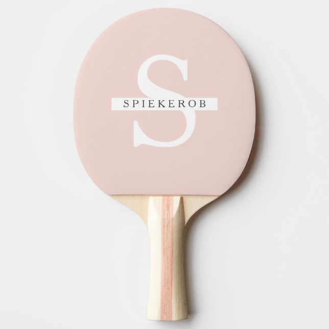 Raquette De Ping Pong Moderne Pastel Rose Beauté Nom personnalisé (Devant)