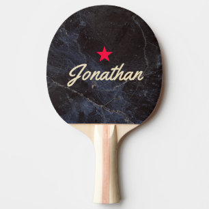 Raquette De Ping Pong Modeste Signature Étoile Vintage Pierre Sombre
