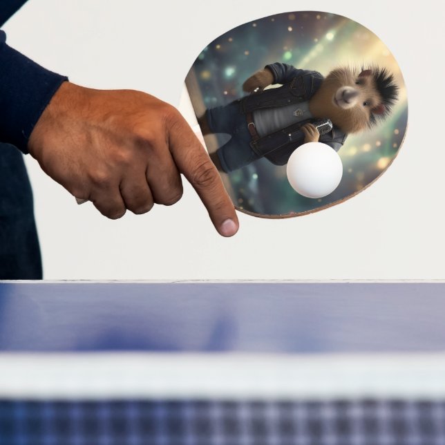 Raquette De Ping Pong "Mohawk Capybara : Faire bouger la rivière !" (Insitu)