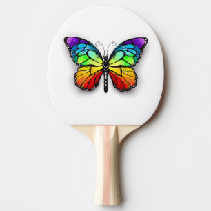 Raquette De Ping Pong Monarque papillon arc-en-ciel