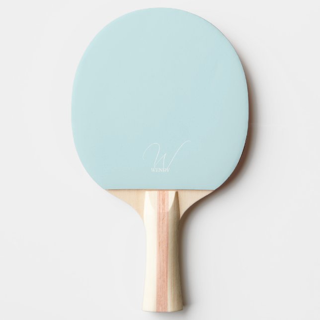 Raquette de ping pong monochrome bleu pâle (Devant)