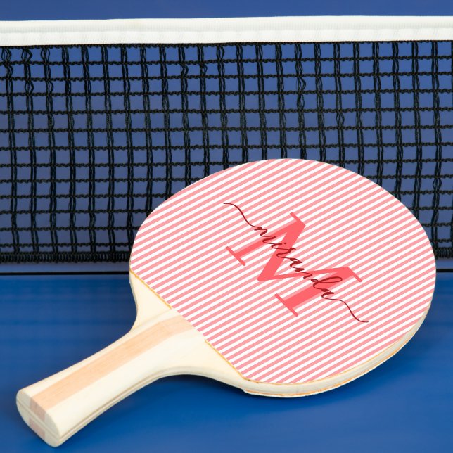 Raquette De Ping Pong Monogramme aux rayures rouges (Insitu)