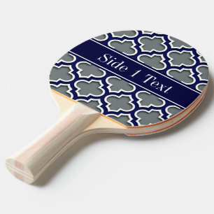 Raquette De Ping Pong Monogramme blanc de nom de marine du Marocain #5DS