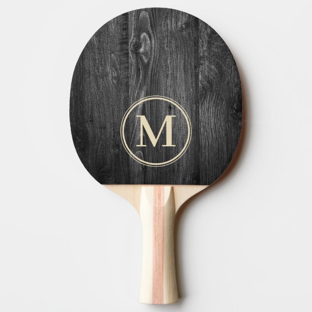Raquette De Ping Pong Monogramme Bois Patiné Foncé (Dos)