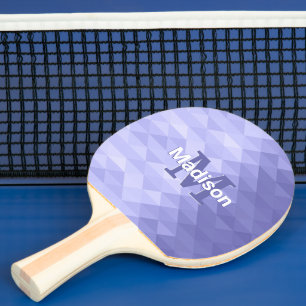 Raquette De Ping Pong Monogramme carré de géométrie triangulaire violet