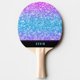 Raquette De Ping Pong Monogramme coloré de Parties scintillant Faux