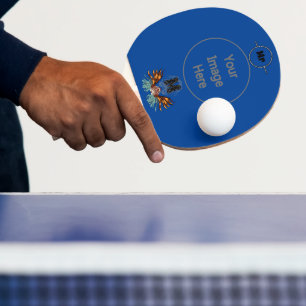 Raquette De Ping Pong Monogramme coloré de poisson rouge