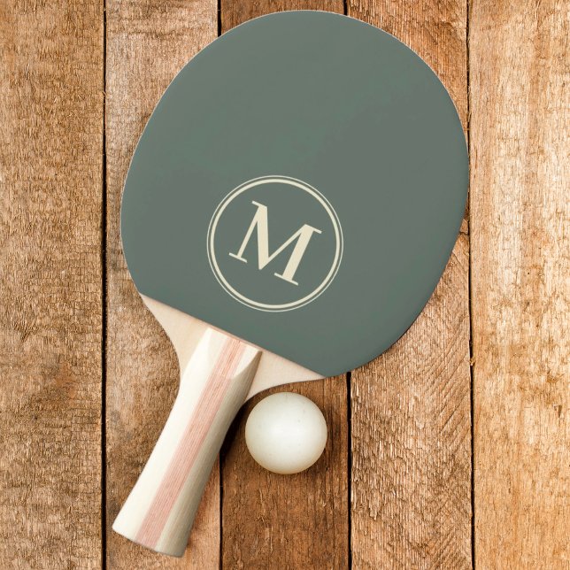 Raquette De Ping Pong Monogramme couleur gris chaud (Créateur téléchargé)
