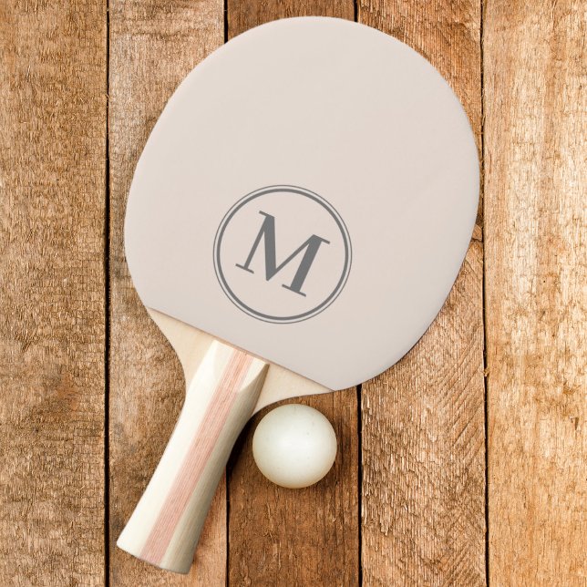 Raquette De Ping Pong Monogramme Couleur Rose Château de Sable Uni (Créateur téléchargé)