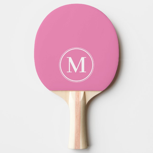 Raquette De Ping Pong Monogramme couleur rose classique uni  (Devant)