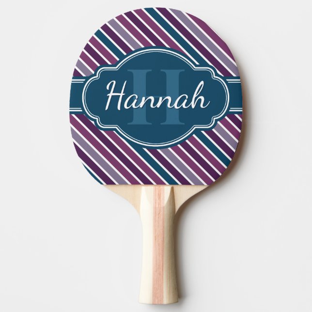 Raquette De Ping Pong Monogramme de Motif Turquoise Gras Violet (Devant)