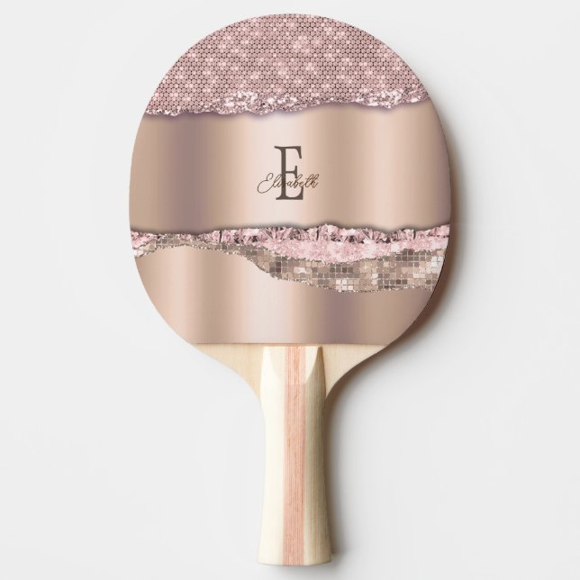 Raquette De Ping Pong Monogramme de Parties scintillant Gold Diamonds Ro (Devant)
