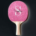 Raquette De Ping Pong Monogramme de Parties scintillant rose moderne Nom<br><div class="desc">Monogramme de Parties scintillant rose moderne Nom personnalisé Ping Pong Paddle .  Vous pouvez changer la couleur ou le nom que vous voulez...  Ping Paddle personnalisé.</div>