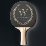 Raquette De Ping Pong Monogramme de tableau<br><div class="desc">Conception monogramme style tableau noir et ivoire par Shelby Allison.</div>