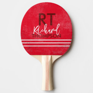 Raquette De Ping Pong Monogramme du joueur cool (nom + initiales) sur ro