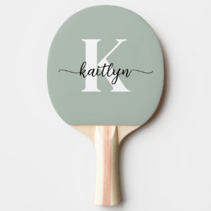 Raquette De Ping Pong Monogramme écriture vert sauge