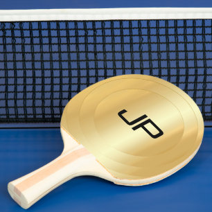 Raquette De Ping Pong Monogramme Élégant Modèle Or glamour