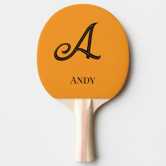 Raquette De Ping Pong Monogramme élégant personnalisé initial